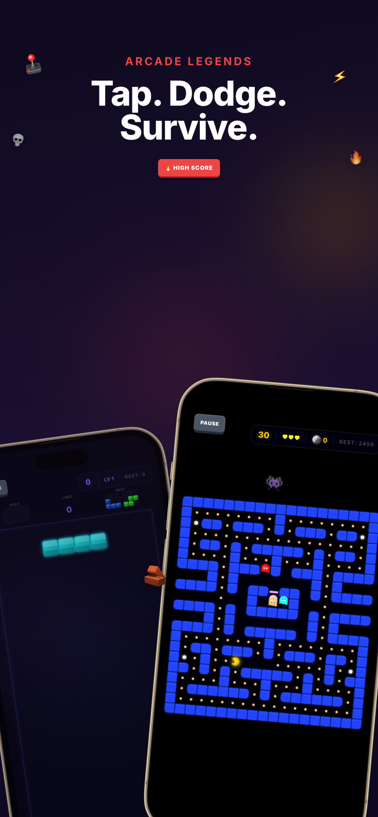 Arcade legends — tap, dodge, survive